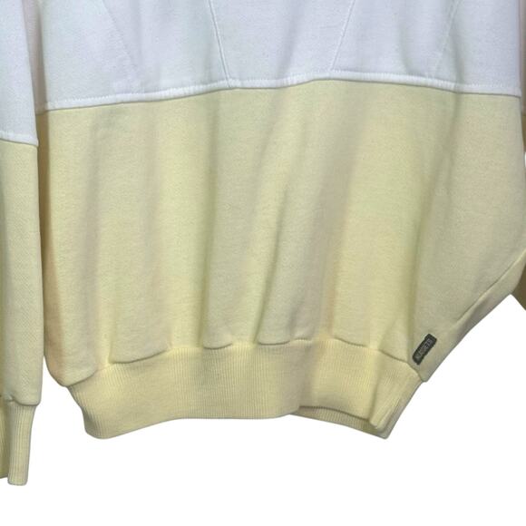 Vtg Nuggets Size Large Yellow Color Block 1/4 Snap Pullover Cropped Sweatshirt - Picture 3 of 7